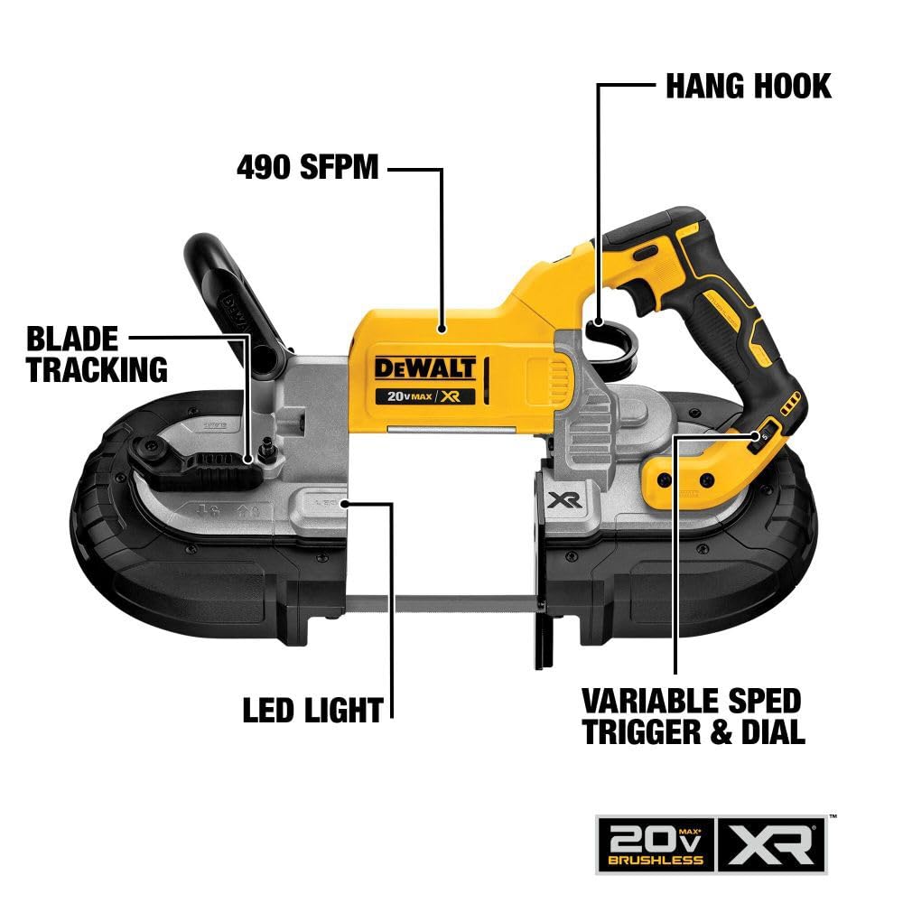 DEWALT 20V MAX* Portable Band Saw, Deep Cut, Tool Only (DCS374B)