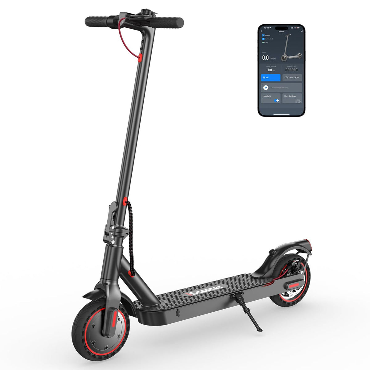 iScooter Electric Scooter, i9 Electric Scooters Adult, 8.5”Solid Tires, 30km Range, 3 Speed Mode