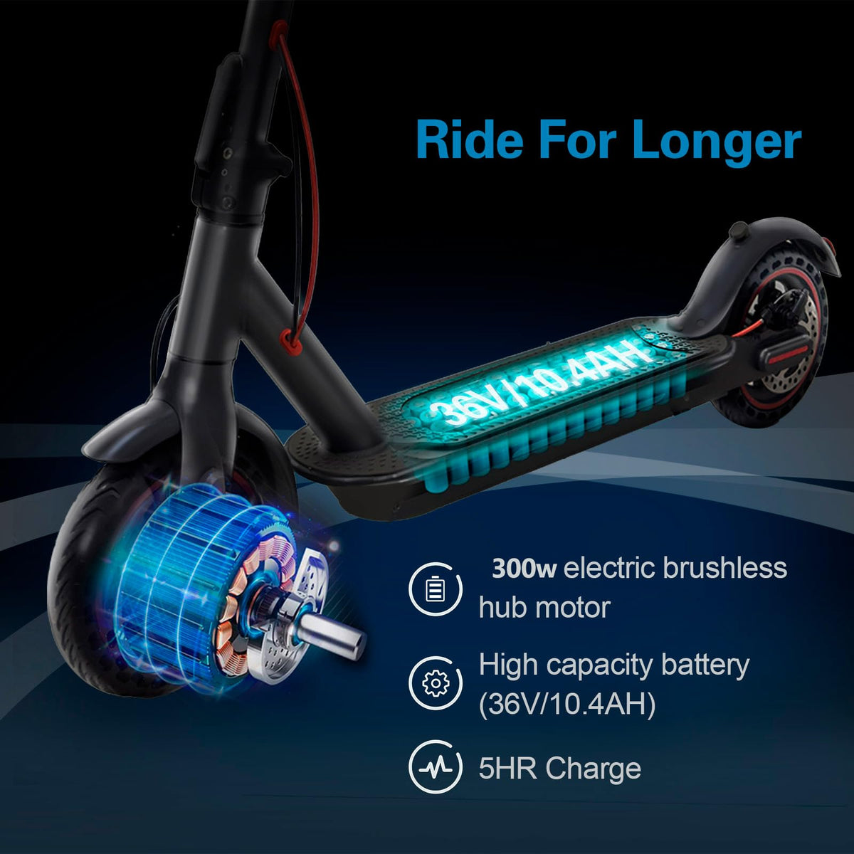 LOFIR 8.5" Aluminum Alloy Folding Electric Scooter Connectivity App Legal for Road Including Lock Function Load