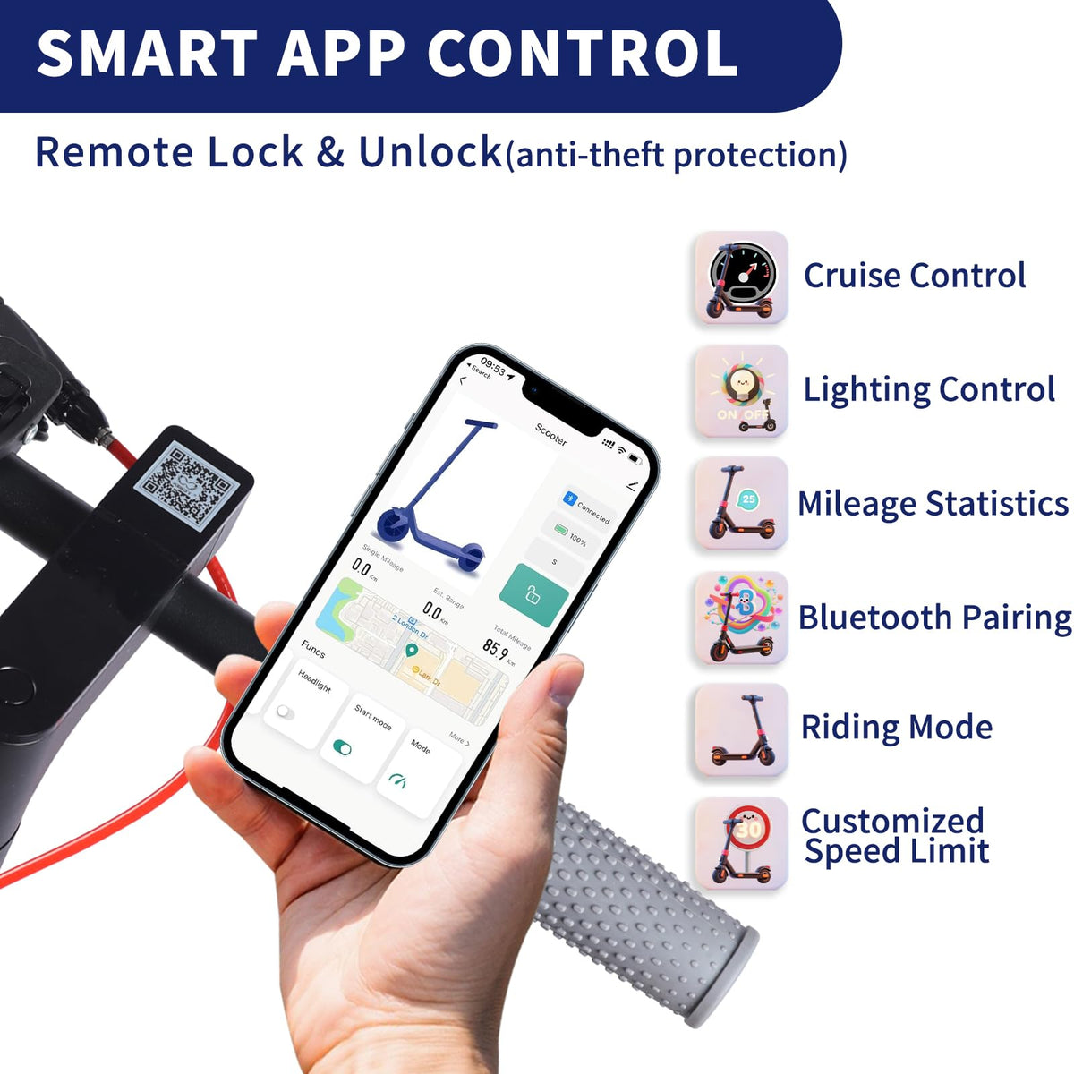 8.5" Electric Scooters for Adults, Electric Scooter with a Range of 20-30 km