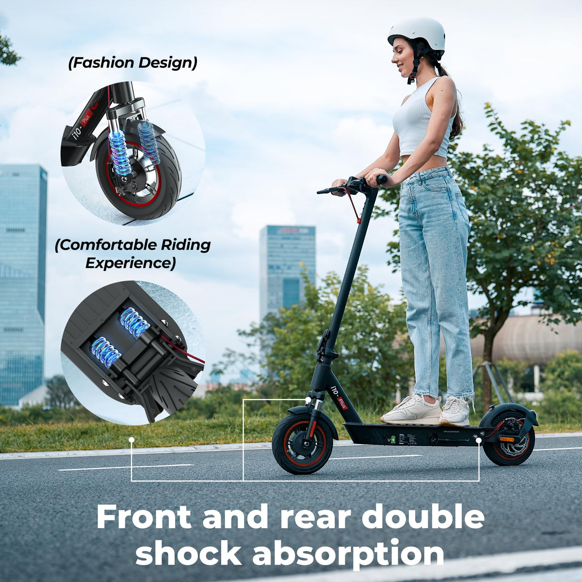 iScooter i10Plus/i10Max Fast Electric Scooter Adults, 50/80 KM Range, Support APP One-click Lock