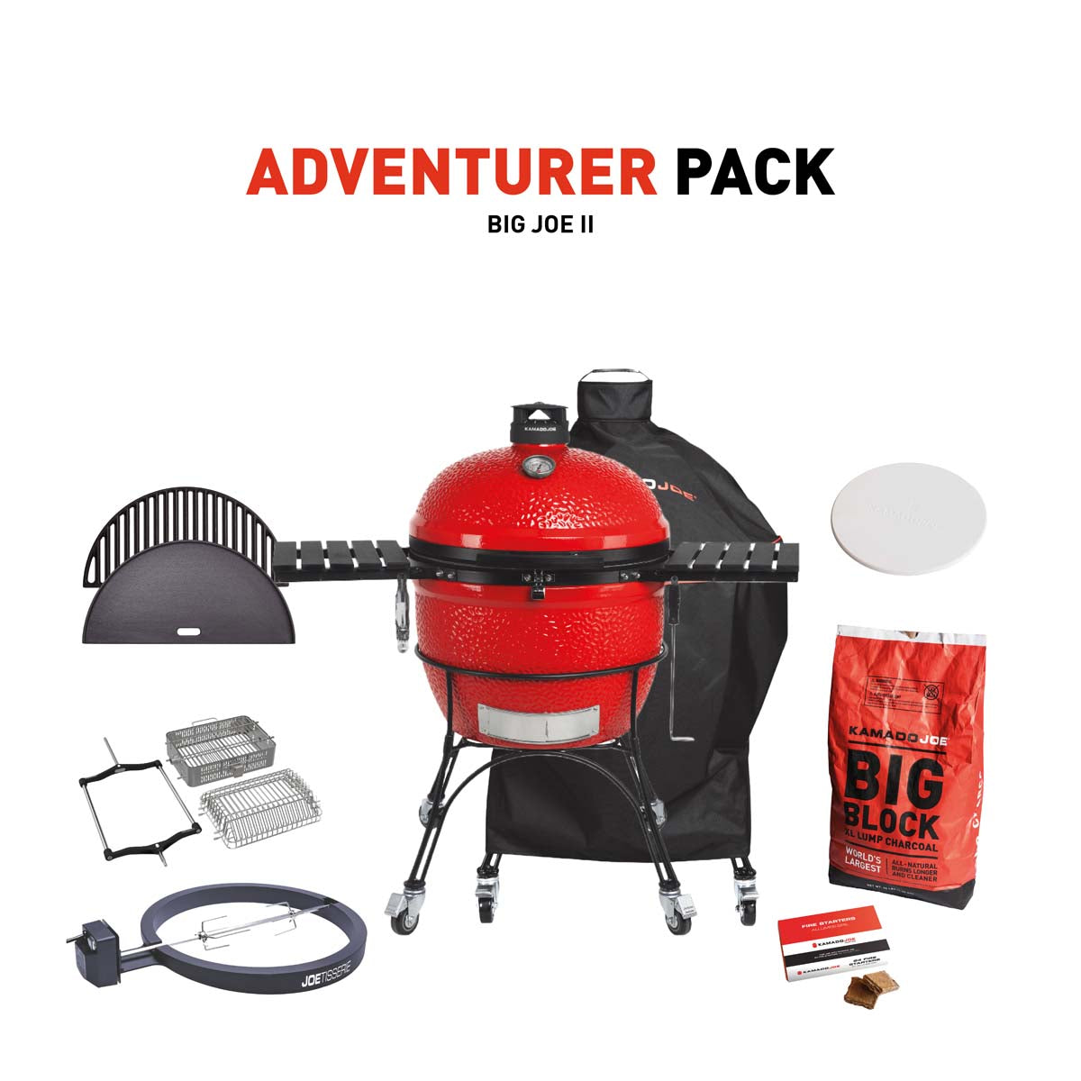 Kamado Joe Big Joe II Charcoal Grill With Adventurer Pack