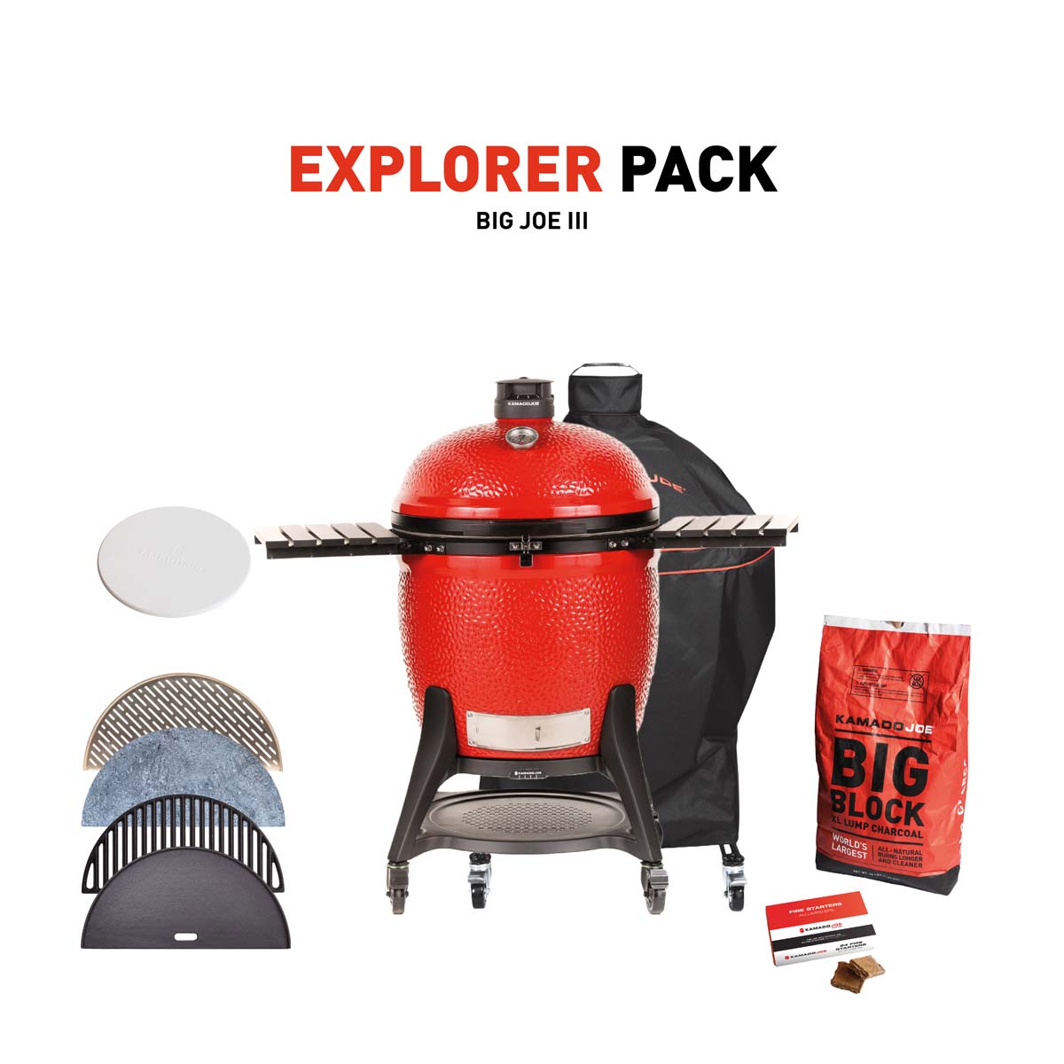 Kamado Joe Big Joe III Charcoal Grill With Explorer Pack