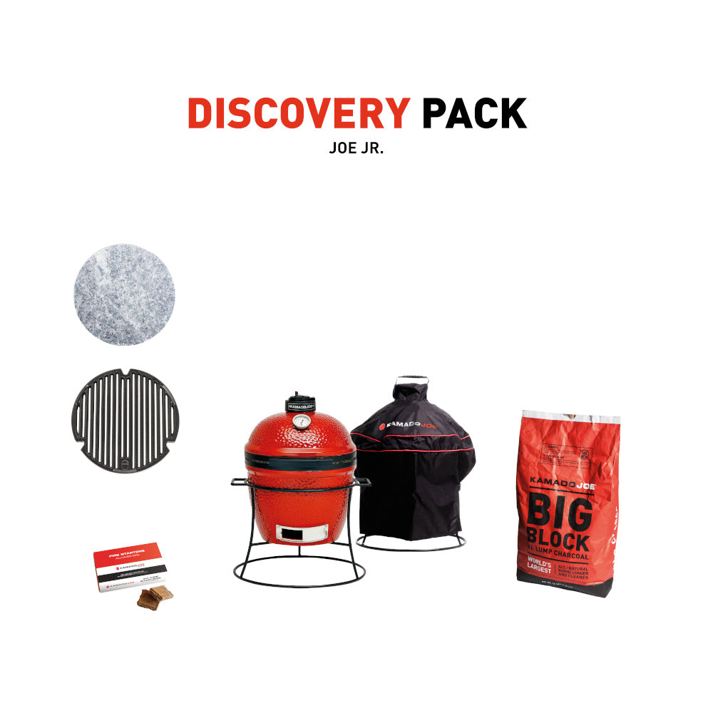 Kamado Joe "Joe Jr." Charcoal BBQ Grill Smoker with Discovery Pack