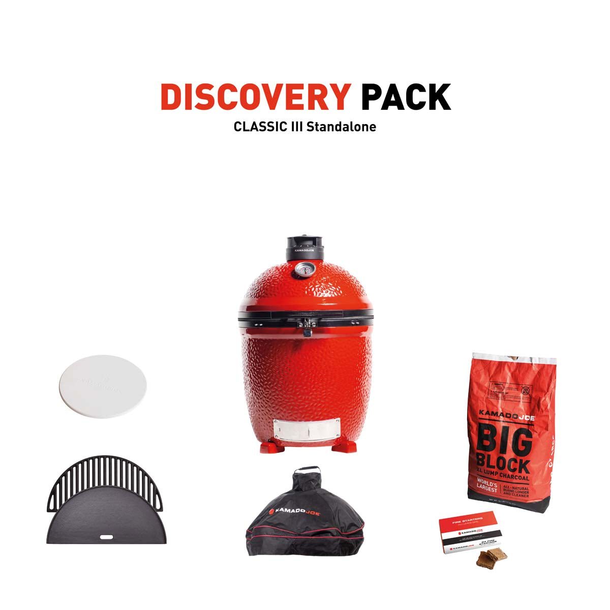 Kamado Joe Classic III Stand Alone Charcoal Grill With Discovery Pack