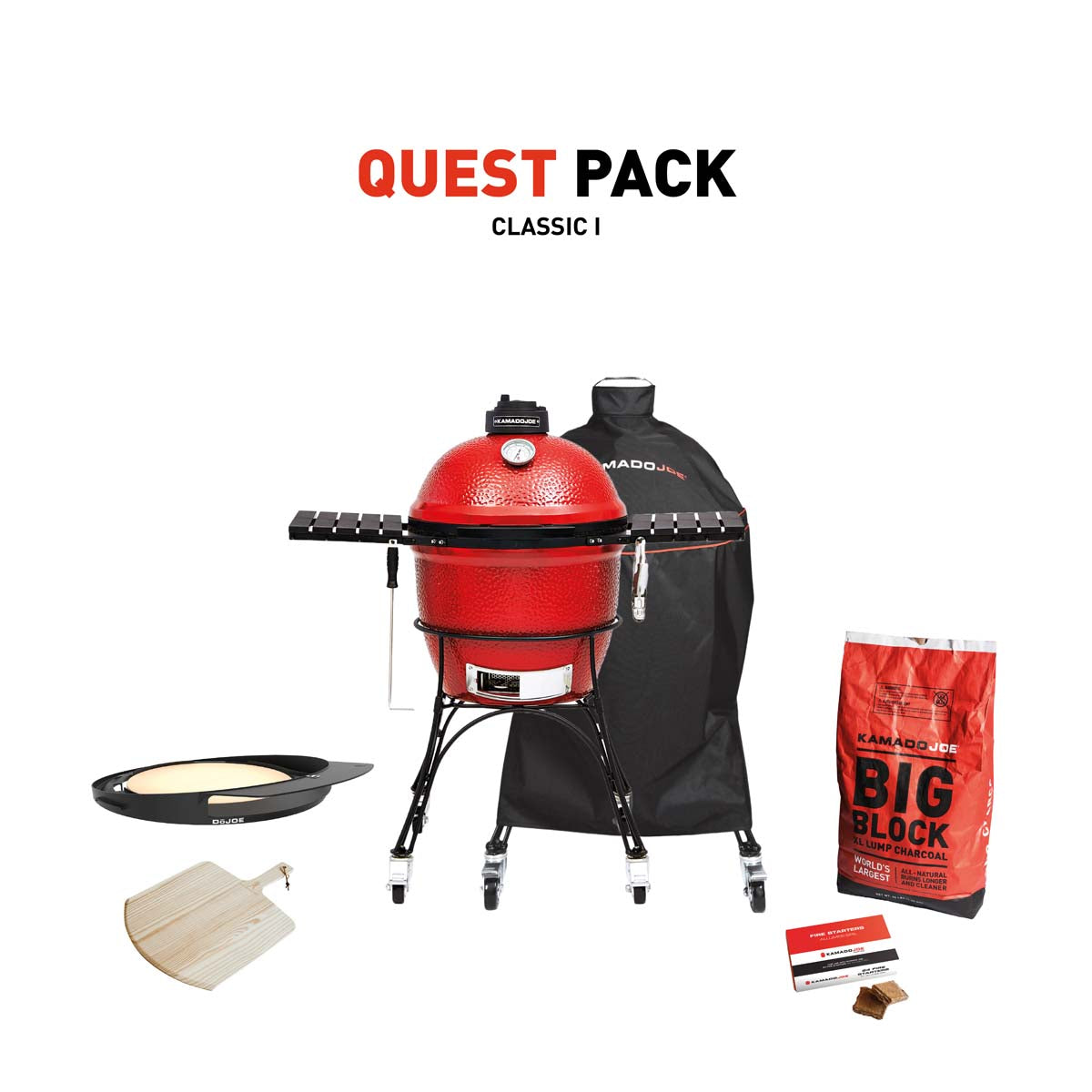 Kamado Joe Classic Charcoal Grill With Quest Pack