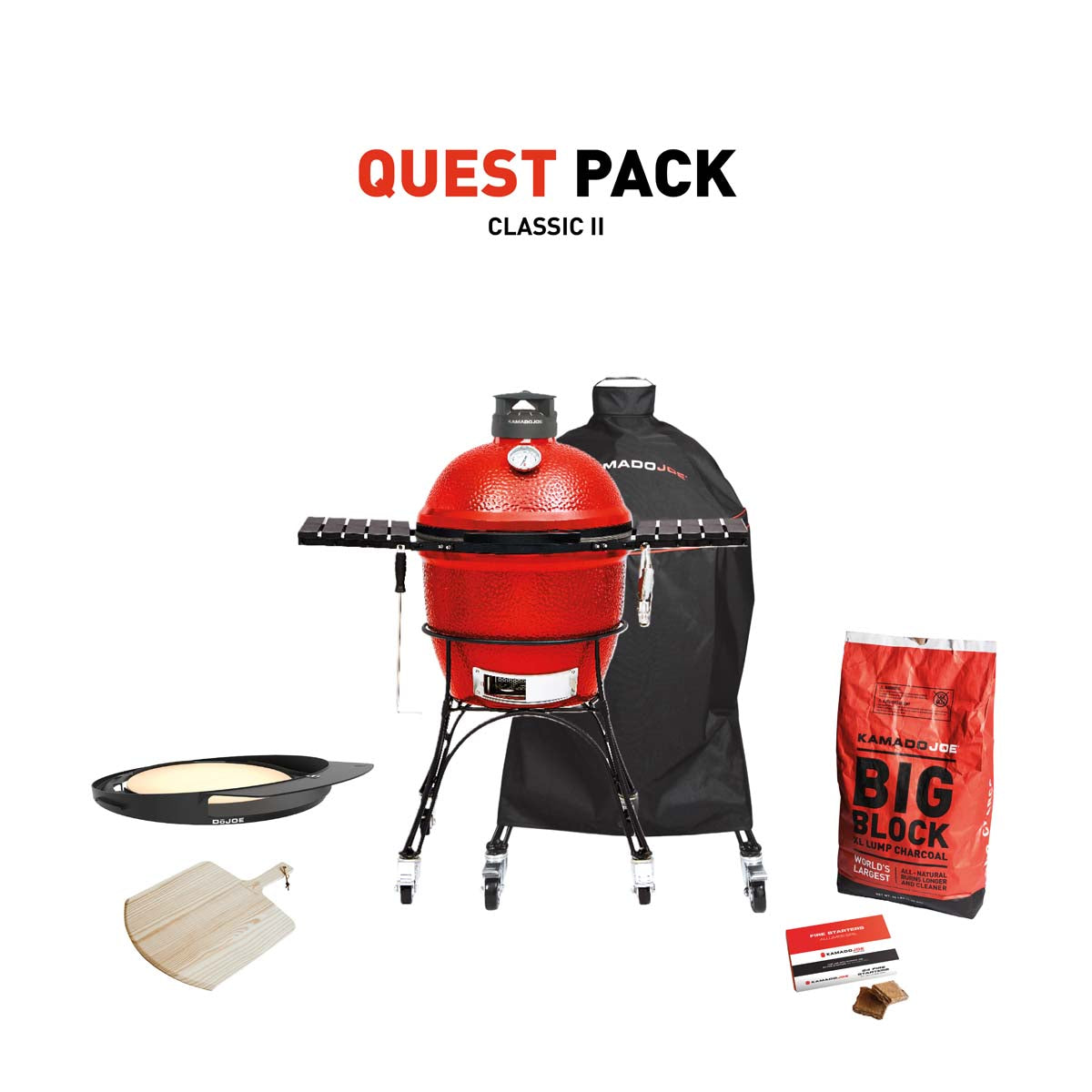 Kamado Joe Classic II Charcoal Grill With Quest Pack
