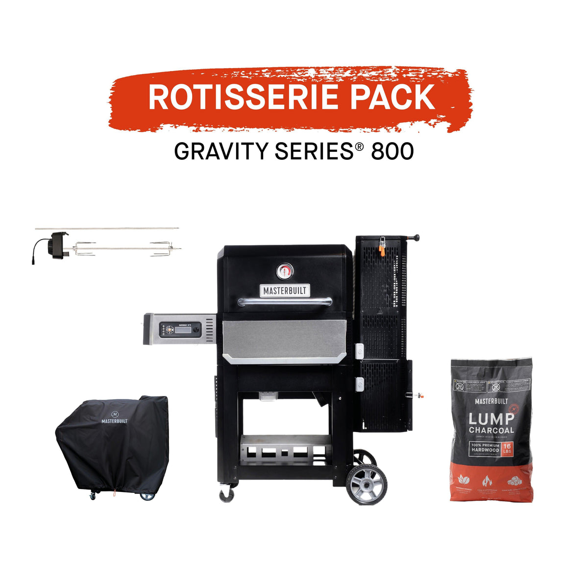 Masterbuilt Gravity 800 Griddle BBQ with Rotisserie Pack