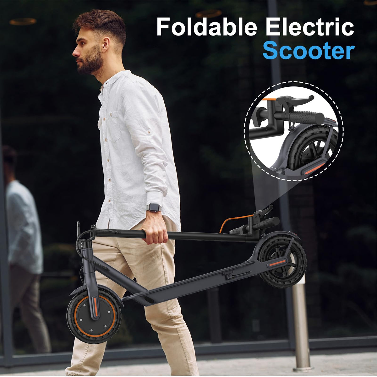Riceel Electric Scooter, Max Speed 25 km/h, Max Range 20 km, 8.5" Solid Tire
