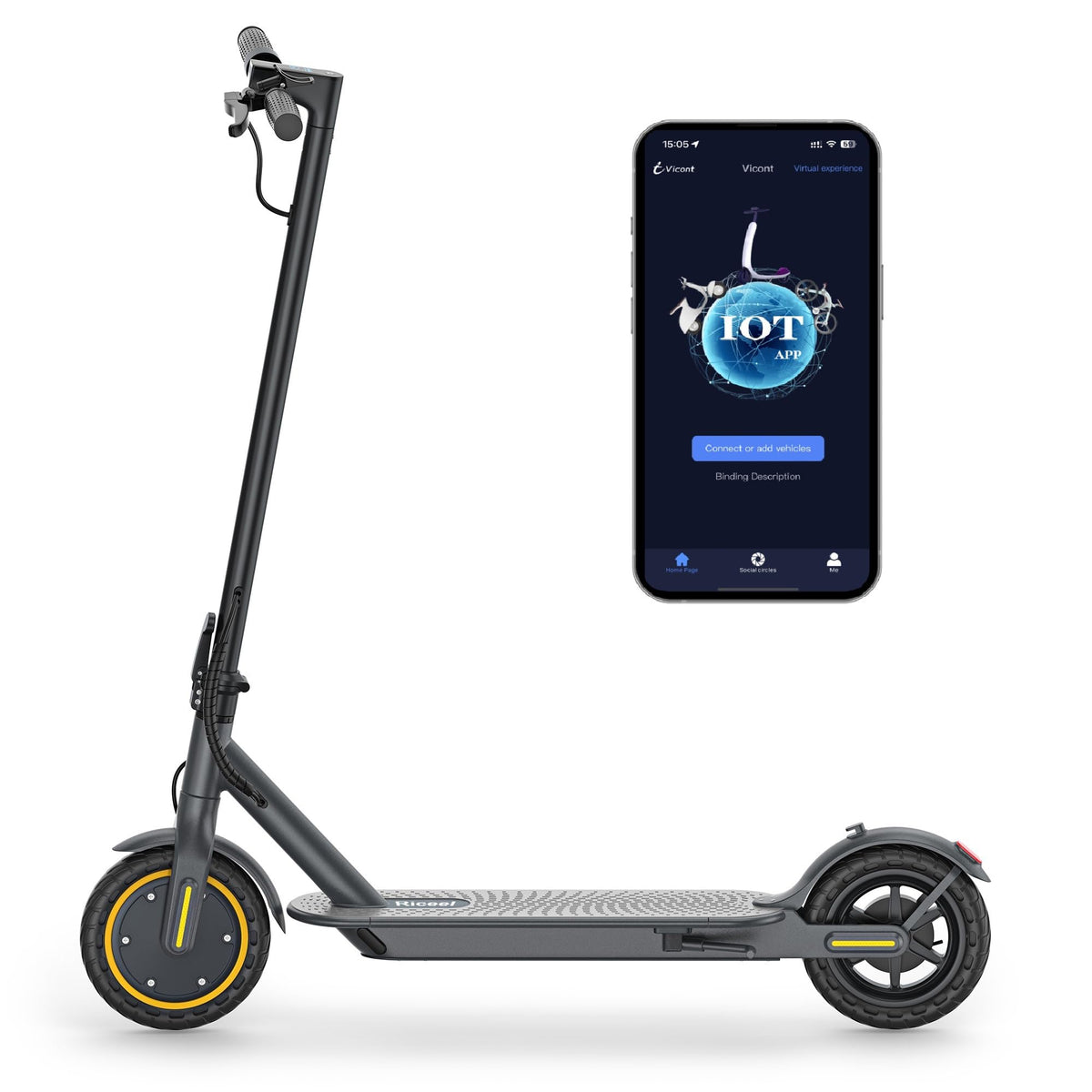 Riceel Electric Scooter, Max Speed 25 km/h, Max Range 20/30Km, 8.5" Solid Tire