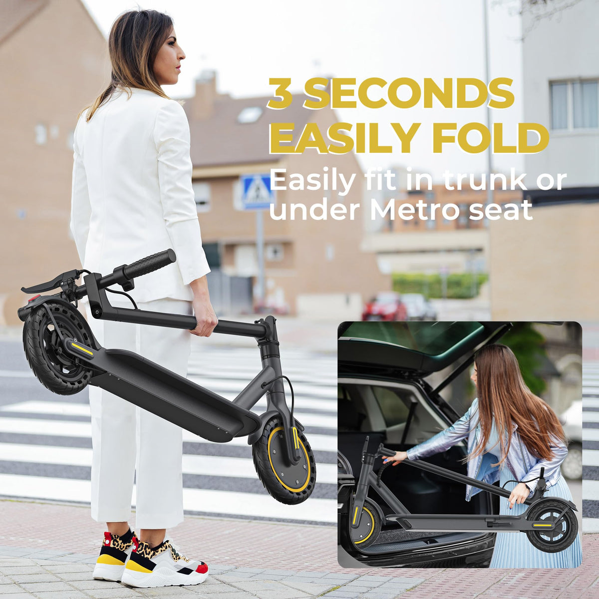 Riceel Electric Scooter, Max Speed 25 km/h, Max Range 20/30Km, 8.5" Solid Tire