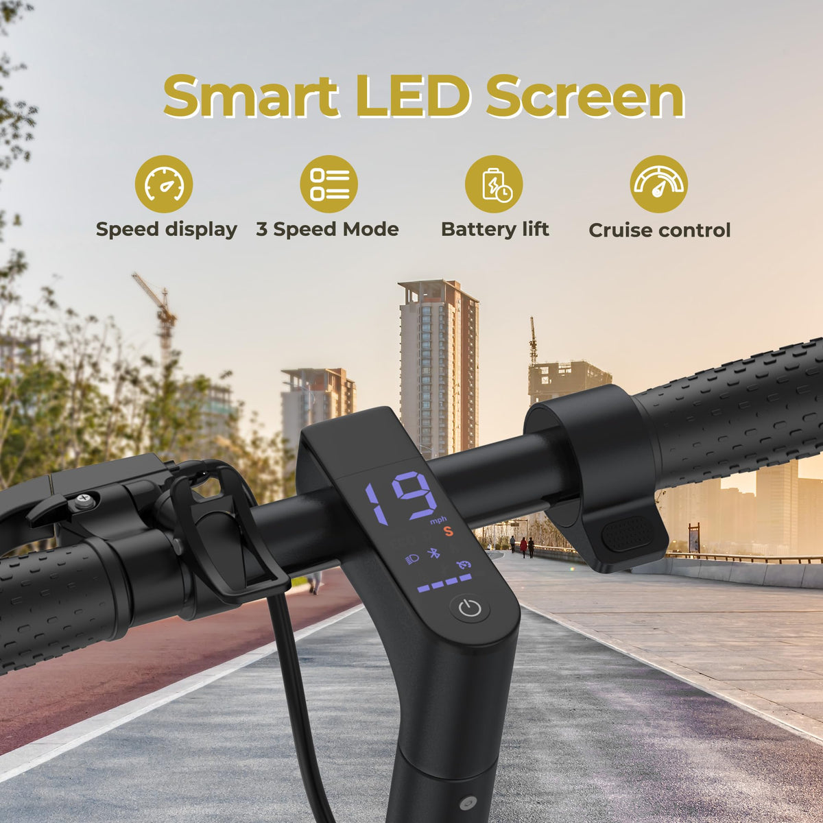 Riceel Electric Scooter, Max Speed 25 km/h, Max Range 20/30Km, 8.5" Solid Tire