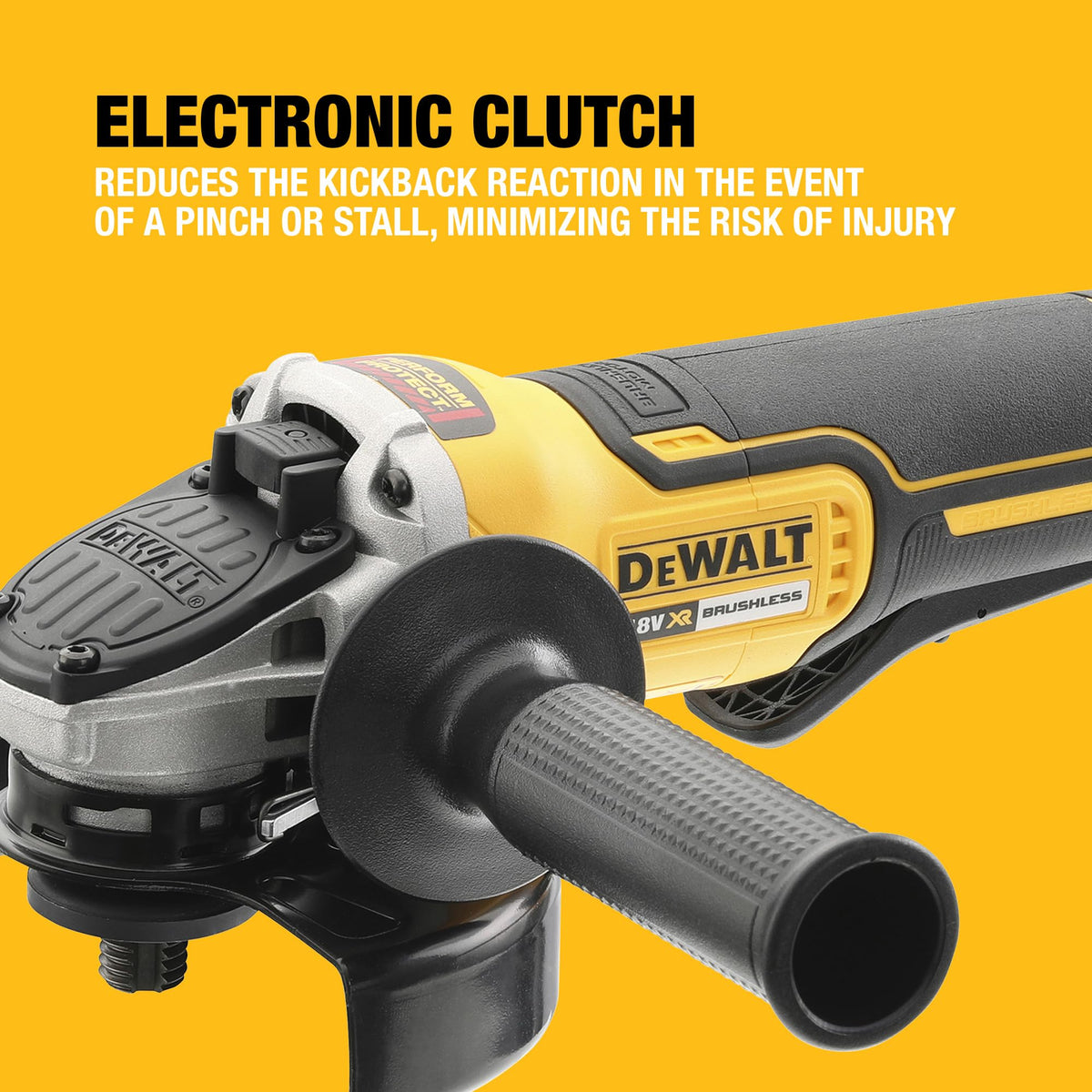 DEWALT 18V XR Brushless 125mm Paddle Switch Angle Grinder - Tool Only in TSTAK, DCG406NT-XJ