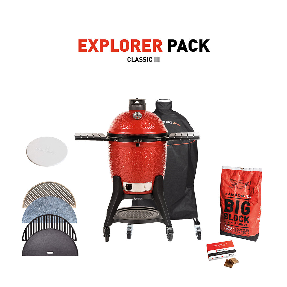 Kamado Joe Classic III Charcoal Grill With Explorer Pack